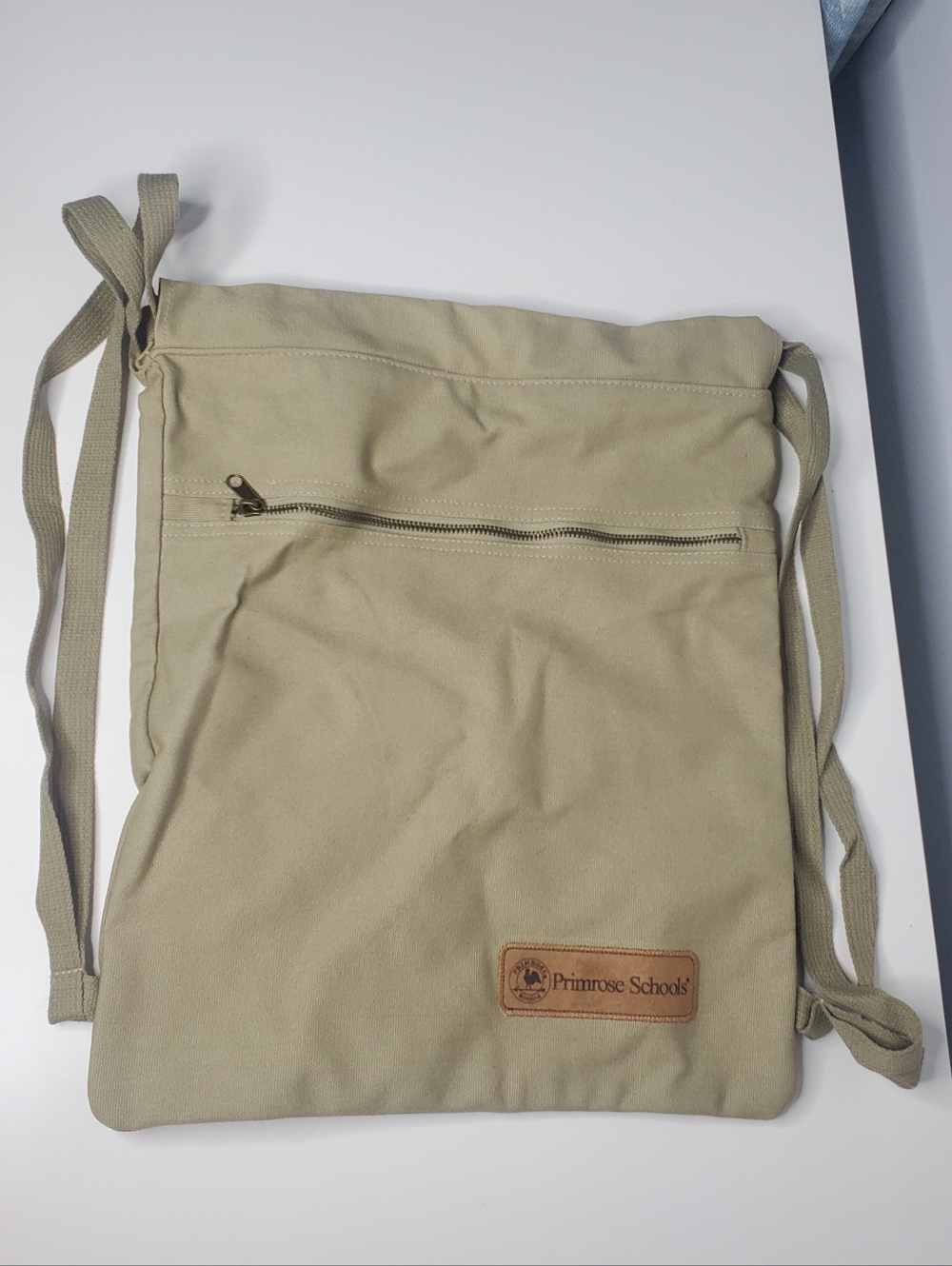 Primrose Schools Khaki Backpack New Without Tags Two Pockets Teacher Student